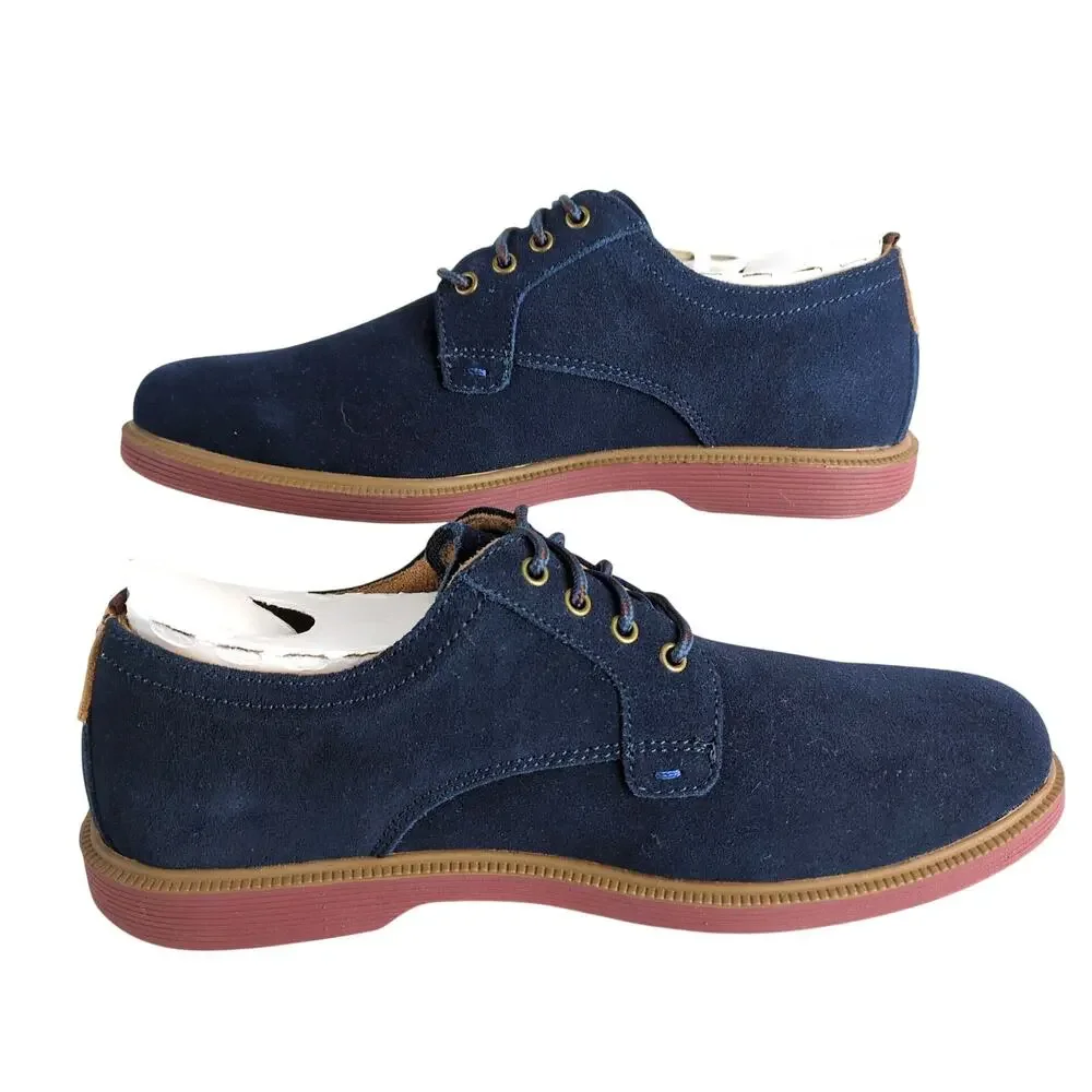 Florsheim Supacush Blue Suede Leather Oxford Dress Shoes, Boy's 6.5 New w/o Tags